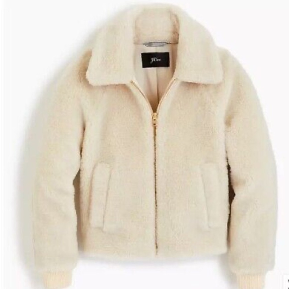 J Crew Plush Fleece Bomber Jacket XXS